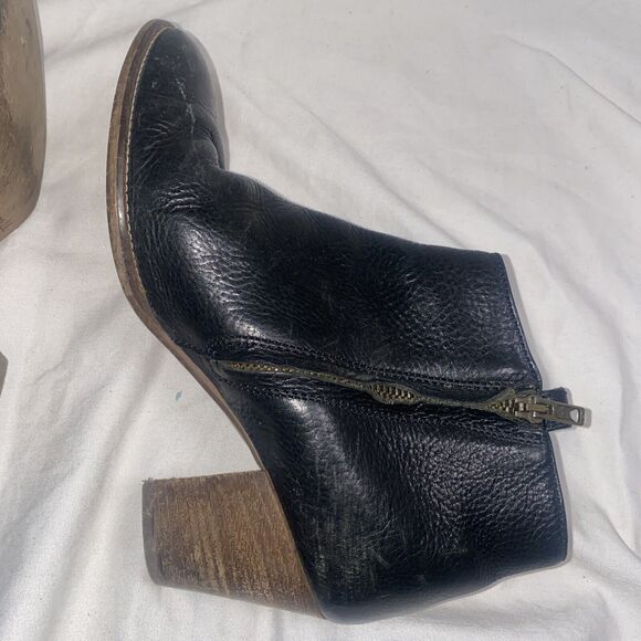 Madewell Billie Ankle Booties Heel 7 Black Leather Casual Zip Romania - Picture 7 of 11